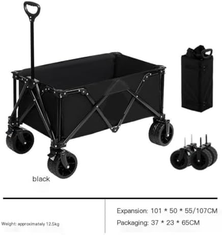 Portable Camping Cart,Outdoor Beach Camping Trolley Portable Folding Cart for Camper Small and Lightweight Outdoor Trolley for Easy Pushing and Transport (Blue)