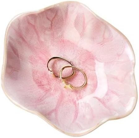 Lotus Leaf Shape Decorative Ring Tray, Small Key Bowl, Ceramic Trinket