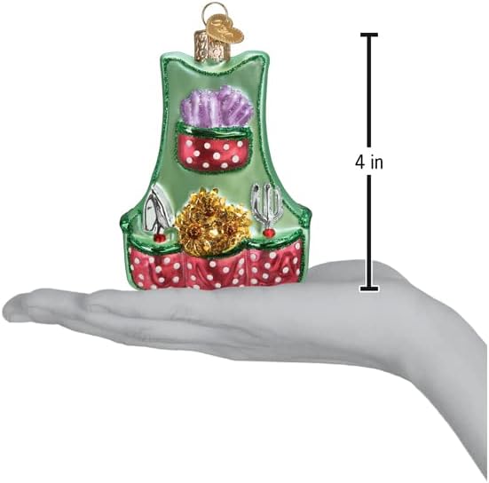 Old World Christmas Gardening Apron Glass Blown Ornament for Christmas