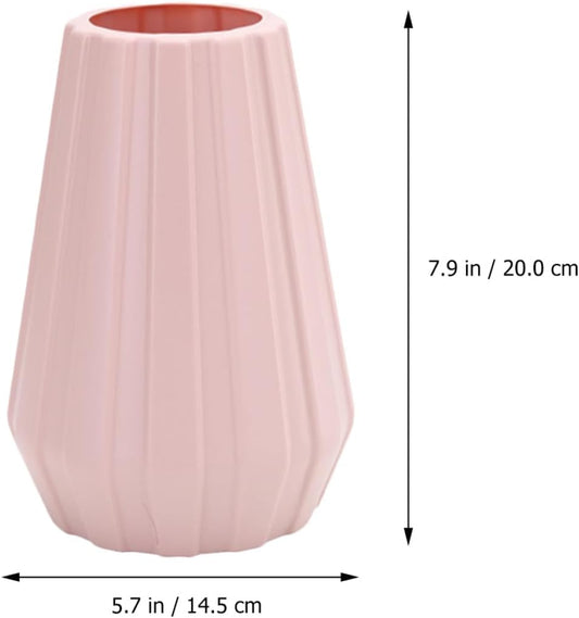 Milisten 2pcs Shatterproof Plastic Flower Vase Set Nordic Pink Dried Flower Pot Home Flowerpot Planter for Desktop and Water Cultivation Decor
