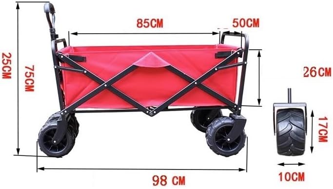 Folding Wagon Cart Beach Wagon Grocery Wagon Outdoor Folding Utility W