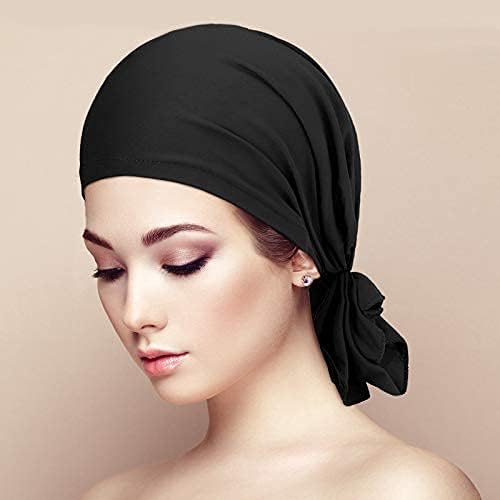 4 Pieces Slip-On Pre-Tied Head Scarves Women Headwear Turban Beanie Ca