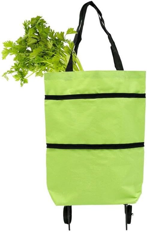 JSEIAJB Small Pull Cart Portable Shopping Food Organizer Trolley Bag O