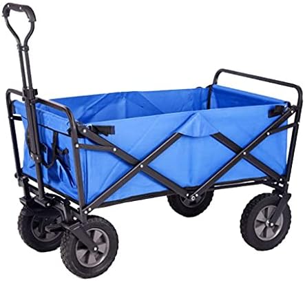 Folding Trolley Cart Outdoor Folding Utility Wagon 4 Wheeled Folding Camping Cart Utility Garden Trolley Portable Outdoor Handcart with Brake for Beach Picnic Load-Bearing 100KG / 220lbs (Style 3)