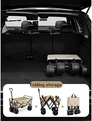 Portable Camping Cart,Camping Trolley Cart with Wheels, Folding Garden Beach Wagon Foldable Pull Along Trolley, with Removable Fabric for Picnic Transport Outdo