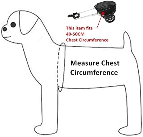 JSEIAJB Dog Trailer Cart with Wheels Fits Chest Cicumference 40-50CM Pet Trailer(White-Dinosaur Doodle4)