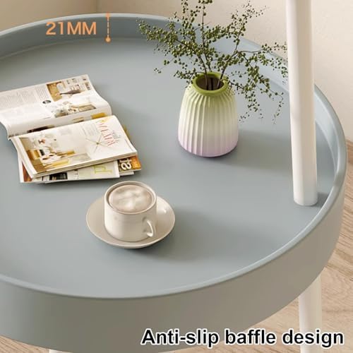 Modern Mini Portable Coffee Table, Stylish High-Leg Metal Design for Indoor/Outdoor Use, Versatile Plant Stand & Nightstand, Perfect for Casual Spaces (Black)