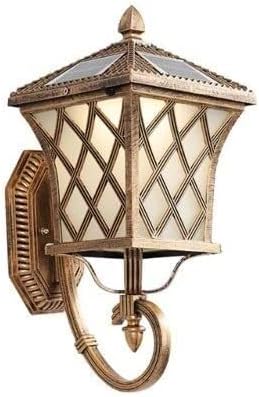 Porch Light Wall Lamp Wall Light Wall Sconce Outdoor Solar Retro Industrial European Simple Personality Creative Antique Garden Brass Metal Luminaire for Porch Balcony Patio Doorway Aisle Gar