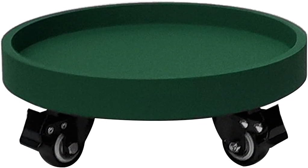Plant Caddy Stand Modern Round Flower Pot Tray Base with Rollers Garden Thickened PP Resin Mobile Plant Stand Load-Bearing 120-200 kg (Color : Green Size : 40 cm) (Green 32 cm)