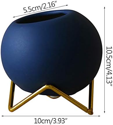 WALNUTA Nordic Iron Frame Ceramic Succulent Flowerpot Special-Shaped E