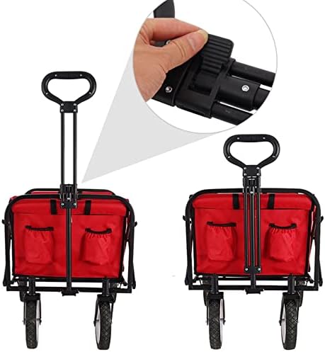 JSEIAJB Portable Utility Wagon Home Garden Wagon Cart with Storage Bas