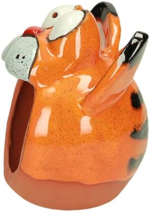 Funny Bird Feeder Cat Garden Stake Yard Art Garden Art Handmade Ceramic Garden Decor Lawn Stake Funny Cat Ceramic Bird Feeder Midene