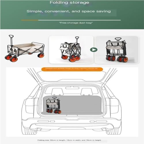 Portable Camping Cart,Folding Beach Camping Trolley Cart with Camp Tra