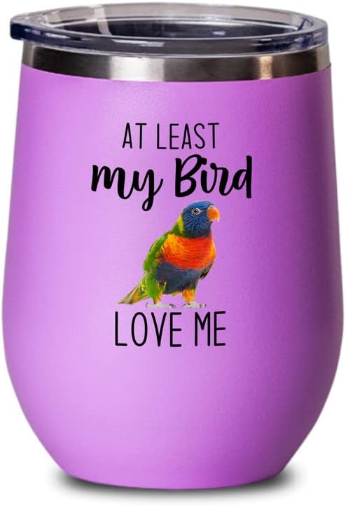 Bird Lover Pink Edition Wine Tumbler 12oz - Bird loves me - Hummingbir