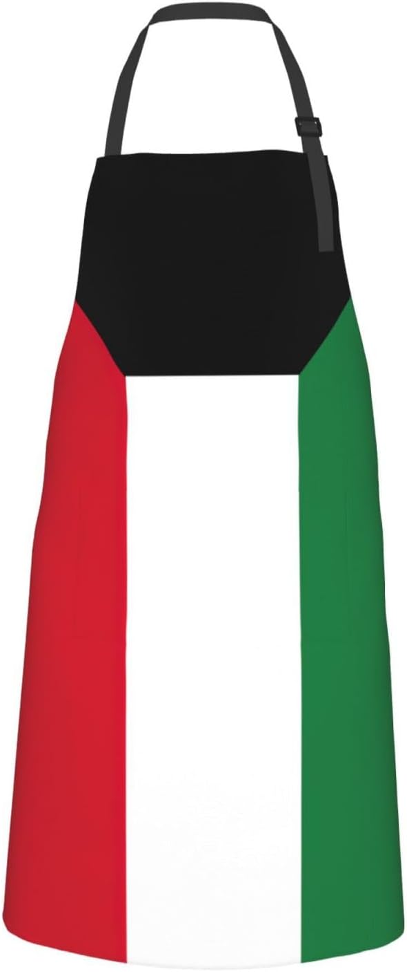 YANYU Kuwaiti flag Print 28x33 In Kitchen Apron Stylish Chef Apron with Pockets for Cooking Baking Painting