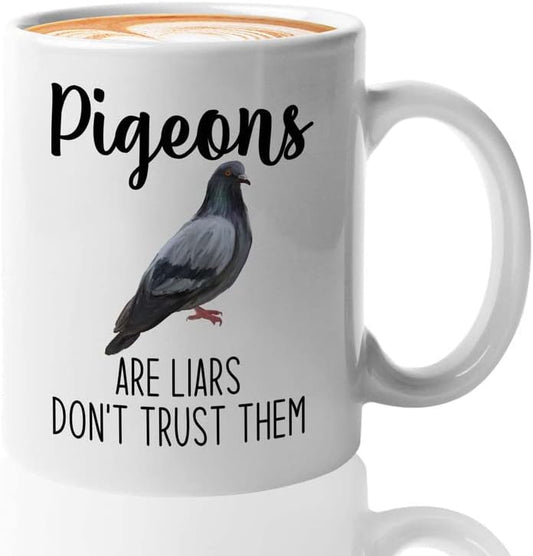 Bird Lover Coffee Mug 11oz White - Don't trust pgeon - Hummingbird Nest Cage Parrot Dad Gardening Outdoor Birdwatcher Feeder