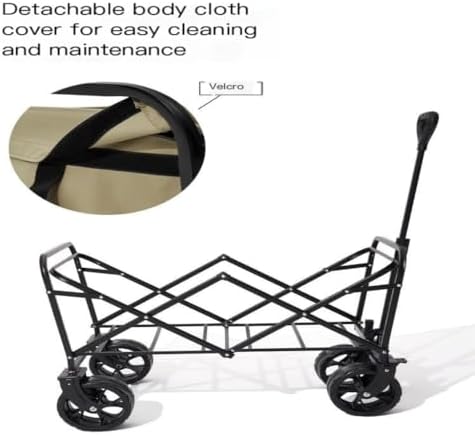Portable Camping Cart,Portable Beach Trolley Cart with Brakes and Wide Wheels for Camping and Outdoor Activities