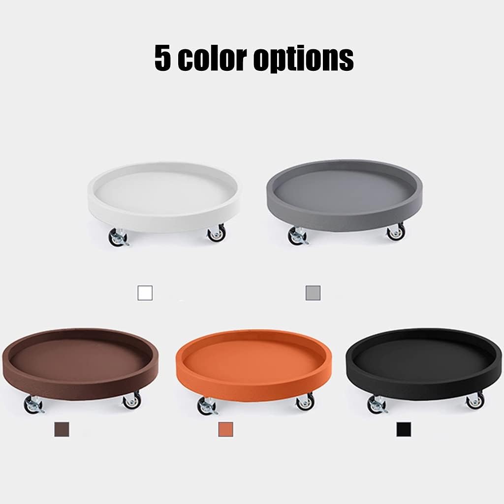 Round Plant Stand for Flower Pot with Wheels Patio Portable Plastic Plate Movable Base for Plants Load 50-200kg (Color : Size A: 22cm) (D 18cm)