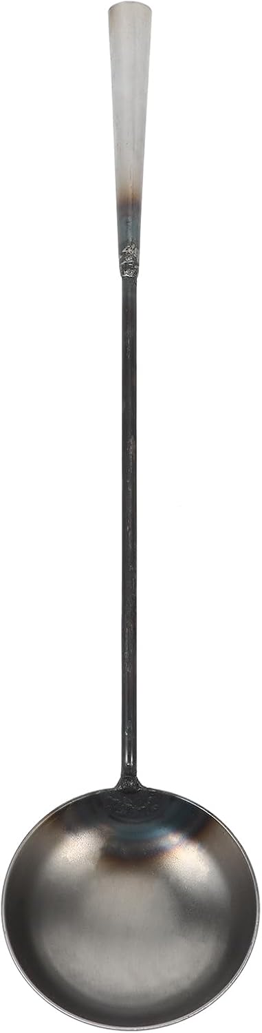 Zerodeko Long Handle Water Scoop and Mud Ladle 16.53In Durable Iron Garden Cleaning Spoon for Drain and Outdoor Use