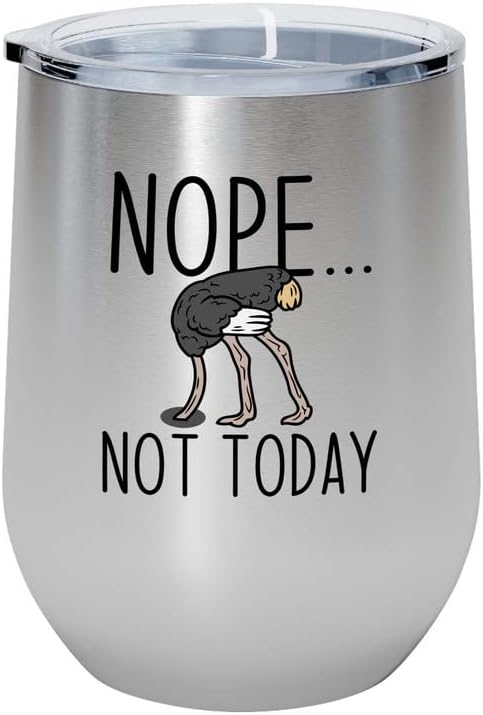 Bird Lover Silver Edition Wine Tumbler 12oz - Nope not Today - Humming