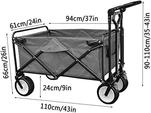 Portable Camping Cart,Beach Trolley Garden Trolley Foldable Trucks Hea