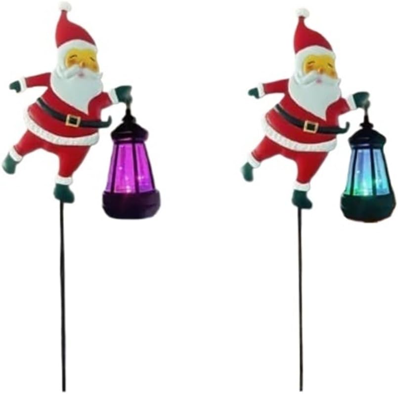 1pcs Solar Santa Claus Kettle Lights Garden Lawn Christmas Lights Kettle Ground Lamp Solar Night Lights Outdoor Decoration(Lanterns Colorful)