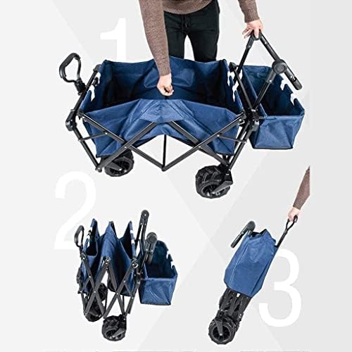 Portable Camping Cart,Outdoor Folding Utility Wagon Offroad Folding Trolley Garden Transport Handcart for All Surfaces Load-Bearing 85kg/187lbs