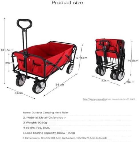 Portable Camping Cart,Outdoor Beach Trolley Cart for Camping and Fishi