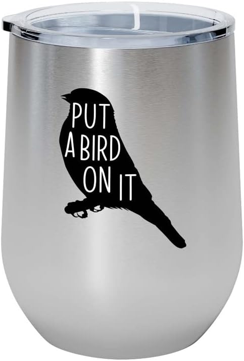 Bird Lover Silver Edition Wine Tumbler 12oz - Put a bird on it - Hummi