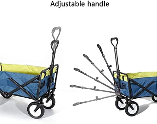 Portable Camping Cart,Outdoor Folding Utility Wagon Camping Wagon Heavy Duty Garden Cart Portable Utility Trolley Adjustable Handle Load 60kg / 132lbs