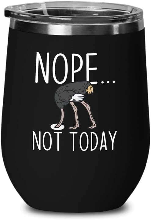 Bird Lover Black Edition Wine Tumbler 12oz - Nope not Today - Hummingb