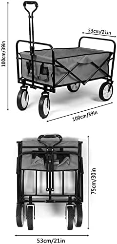 Portable Camping Cart,Outdoor Folding Utility Wagon Portable Camping C