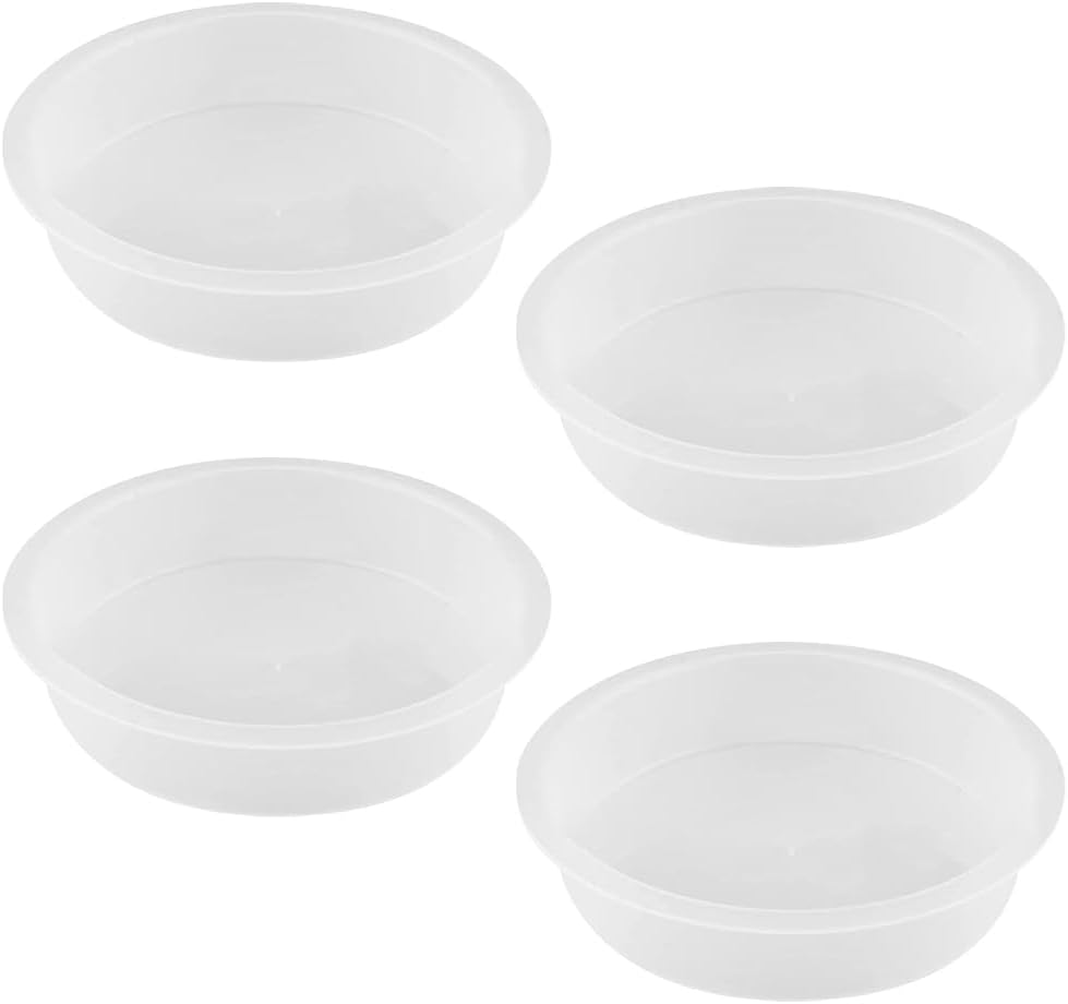 GSHLLO 4 Pcs Plastic Bird Water Bowl Bird Feeder Replacement Tray Round Bird Feeder Bowl Bird Feeding Water Dish Outdoor Bird Feeding Station Bowl Large Bird Bath Tray