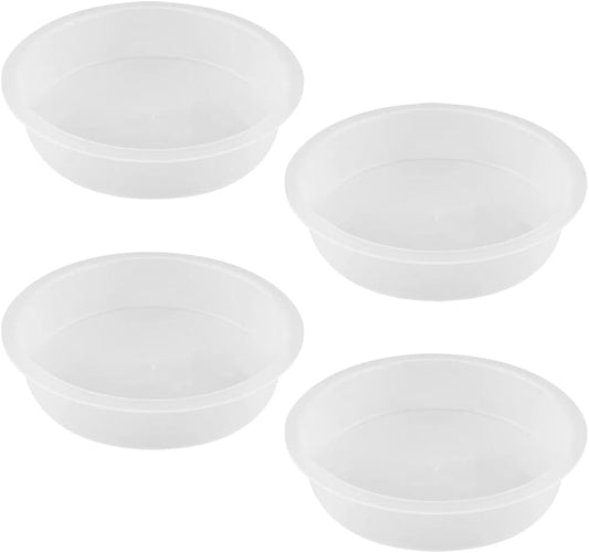 GSHLLO 4 Pcs Plastic Bird Water Bowl Bird Feeder Replacement Tray Round Bird Feeder Bowl Bird Feeding Water Dish Outdoor Bird Feeding Station Bowl Large Bird Bath Tray