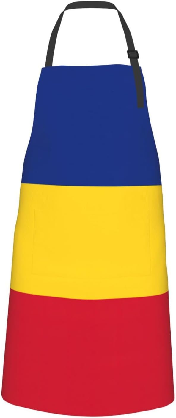 Flag of Romania print Waterproof chef's apron with pocket apron for kitchen cooking baking barbecue and gardening