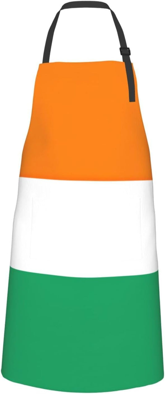 Flag of Cote d'Ivoire print Waterproof chef's apron with pocket apron for kitchen cooking baking barbecue and gardening
