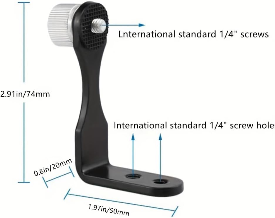 Universal Binocular Adapter, Metal Binocular Tripod Adapter Adaptor Mount Bracket - for Connecting Binoculars to a Tripod, 1/4"-20 Socket/Thread