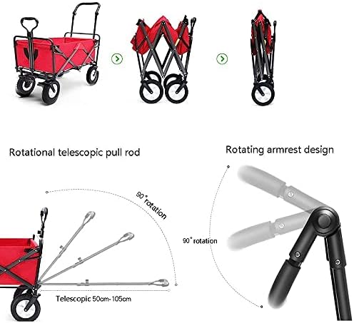 Collapsible Wagon Cart with Wheels Foldable Folding Wagons Carts Silen