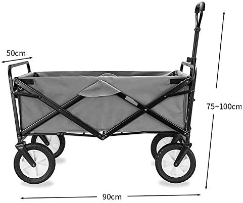 Foldicampiwagon/Cart - Sturdy Steel Frame Garden/Beach Wagon/Cart Heavy Duty Utility Transport Cart 90Kg/198 Lbs Max Load,for Outdoor/Festivals/Camping