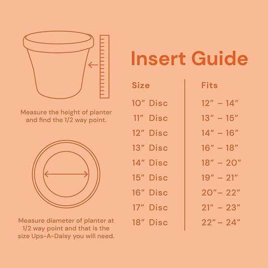 Bloem Ups-A-Daisy Round Planter Insert: 11" - Orange - Durable Resin D