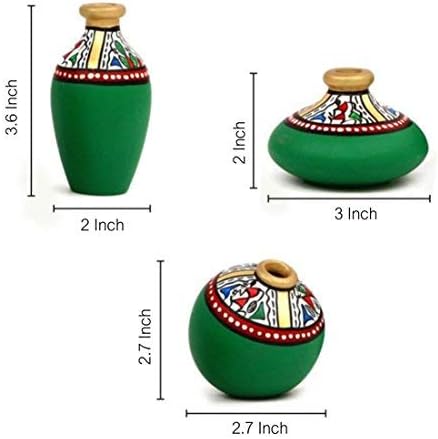 Western Eiderdown Presents Warli Handpainted Terracotta Miniature Pot 