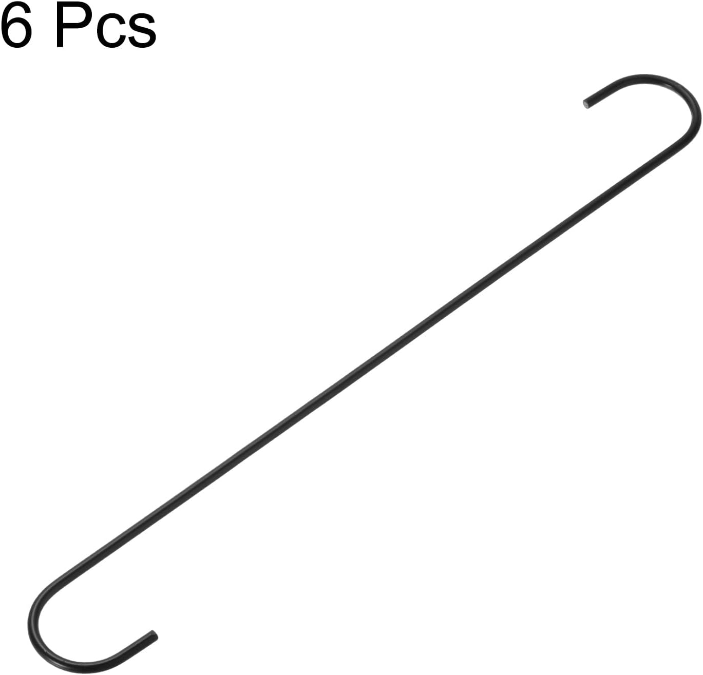 HARFINGTON 6pcs Long S Hooks 16 Inch Extra Long Metal S-Shaped Hanging