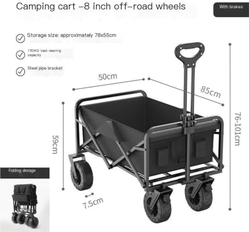 Portable Camping Cart,Folding Beach Camping Trolley Cart with Camp Tra