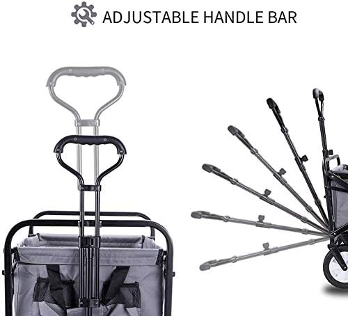 Foldicampiwagon/Cart - Sturdy Steel Frame Garden/Beach Wagon/Cart Heavy Duty Utility Transport Cart 90Kg/198 Lbs Max Load,for Outdoor/Festivals/Camping