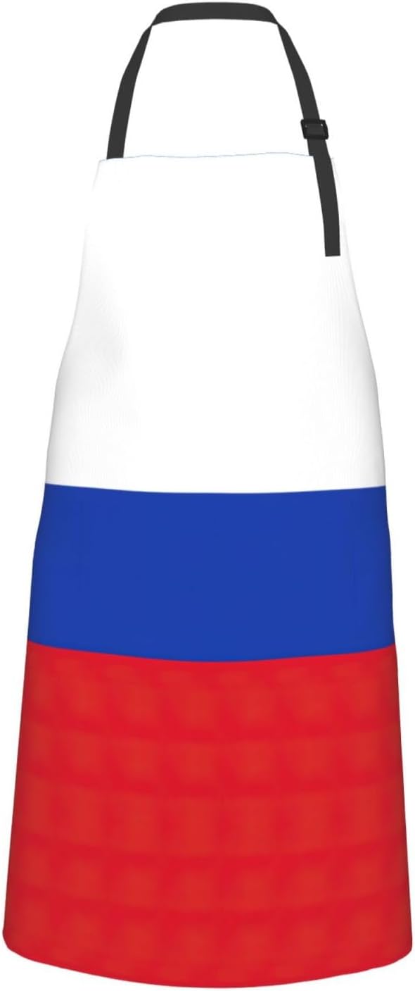 Russian Flag print Waterproof chef's apron with pocket apron for kitch