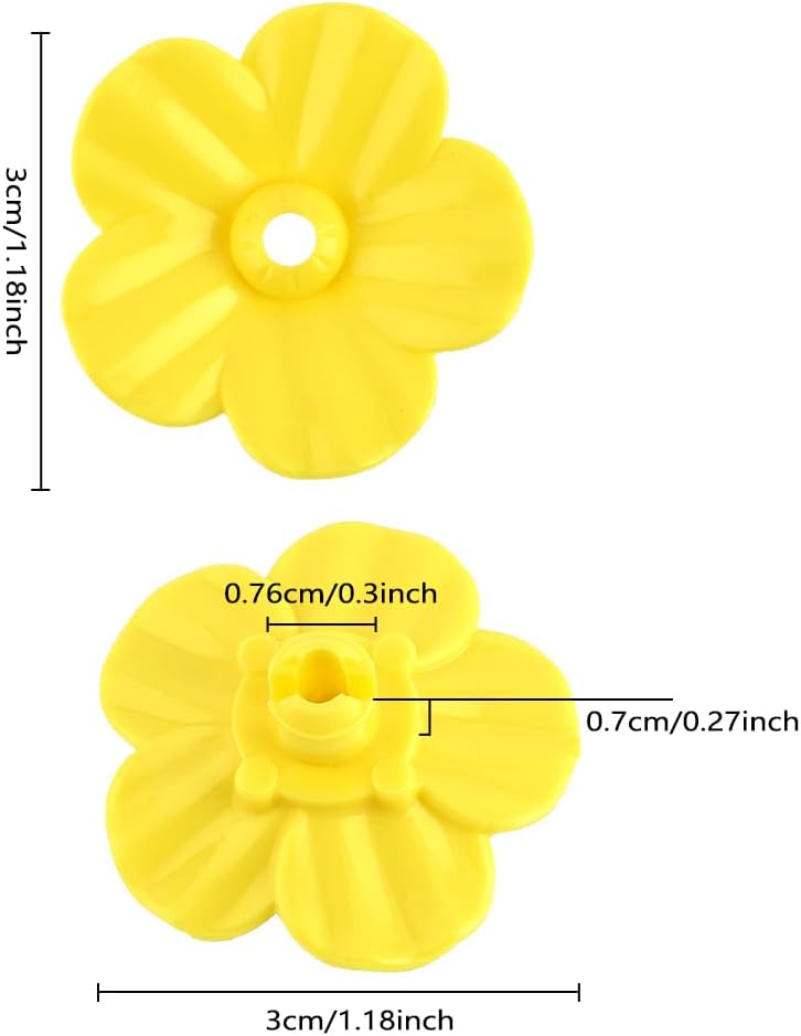 Hummingbird Feeder Replacement Parts - 16 PCS Yellow Flowers, Bee Guards for Perky Pet Glass Plastic Base
