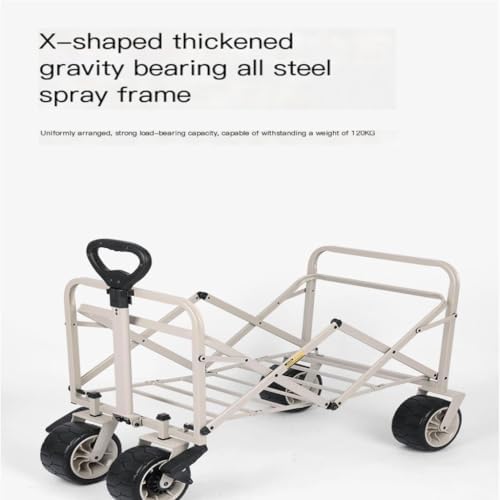 Portable Camping Cart,Outdoor Folding Beach Trolley Cart for Camping a