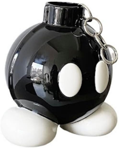 Ceramic Bomb Vase – Unique Cartoon Face Decorative Flower Pot, Modern Black & White Sculpture Planter for Home, Office, Living Room, Entryway & Gift Décor