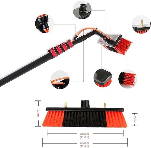 Telescopic Window Cleaning Brush - Extendable Water Fed Glass Cleaner for Solar Panels Conservatory Roofs & Outdoor Use - Durable Lightweight Telescopic Pole for Effortless Cleanin
