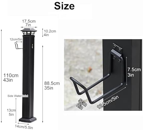 Frost-Free Solar Light Water Column - Outdoor Faucet Hose Stand, Floor Mount Garden Spigot & Decorative Fixture for Enhanced Curb Appeal